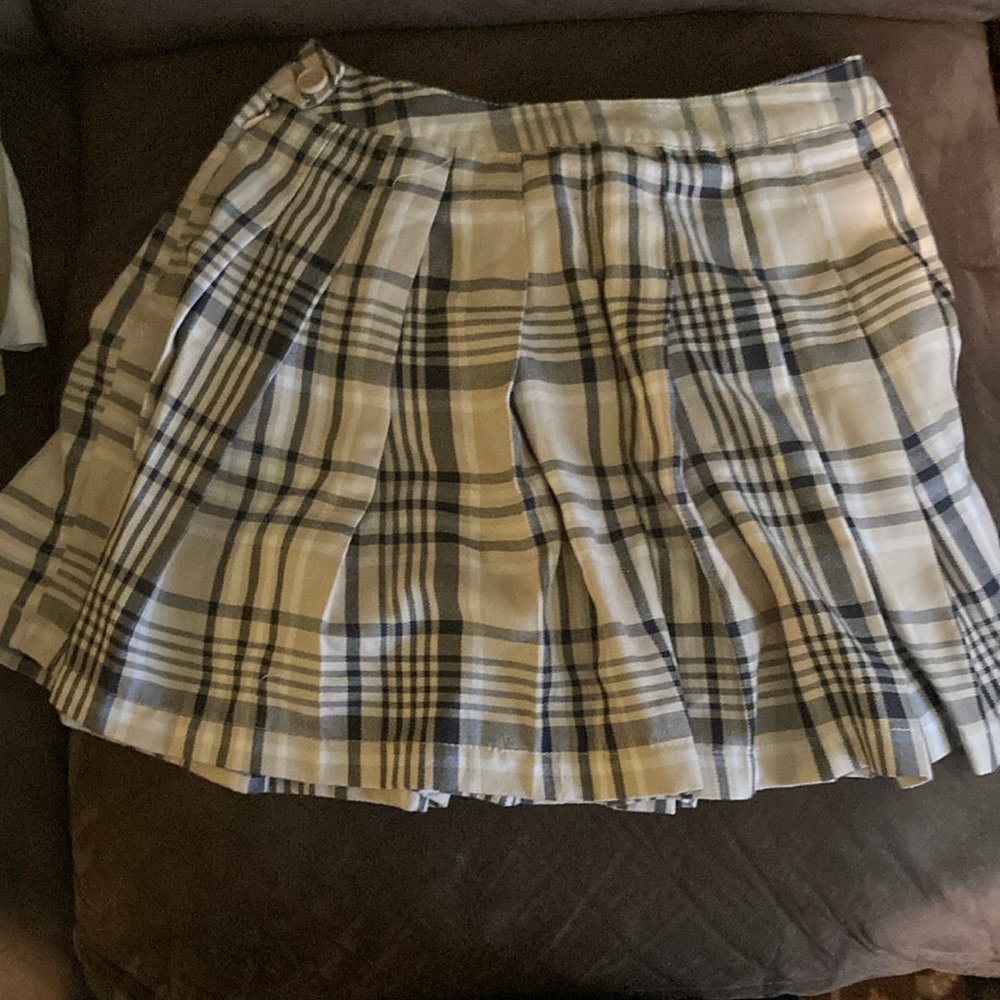 COPY - Faded rose pink plaid skirt size small